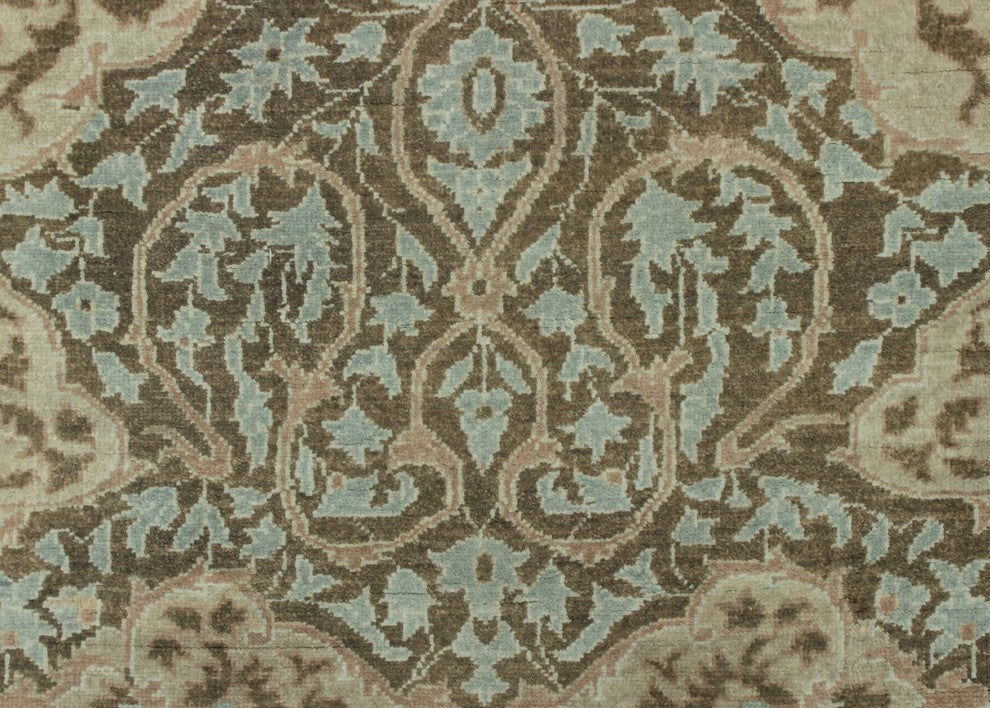 Turkish-knotted Ankara Izabella Brown Runner 3'0"x9'8"