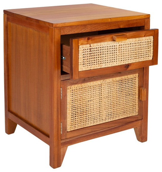 Safavieh Devon 1 Drawer 1 Door Nightstand, Natural