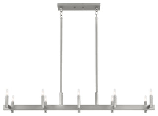 Kichler Erzo 50" 10 Light Linear Chandelier, Satin Nickel, 52614SN