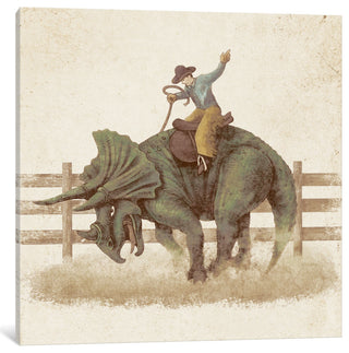 "Dino Rodeo" by Terry Fan, 37x37x1.5