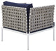 Harmony 7-Piece Sunbrella Basket Weave Outdoor Patio Aluminum Sectional Sofa Set