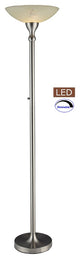 Artiva USA LED Torchiere Lamp Hand-Painted Alabaster Glass Shade, Dimmer, 71"
