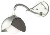 Brooklyn 1-Light Double Shade Sconce, Sterling, Dark Smoke, Opal Glass