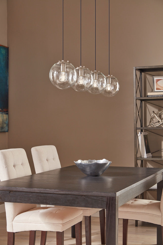 Sferra Pendant Light with Bulb, Brushed Nickel