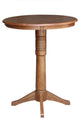 30" Round Top Pedestal Table, Distressed Oak