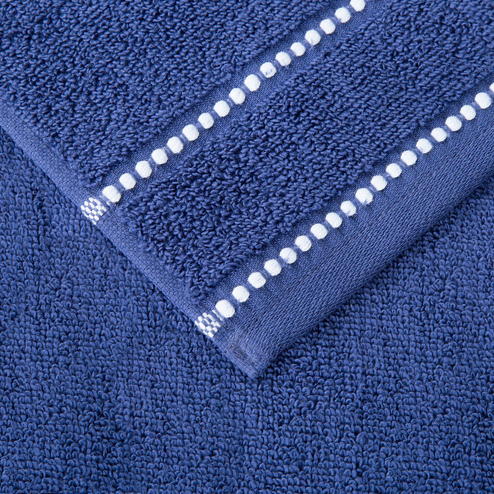 Lavish Home Quick Dry 100% Cotton Zero Twist 6 Piece Towel Set, Navy