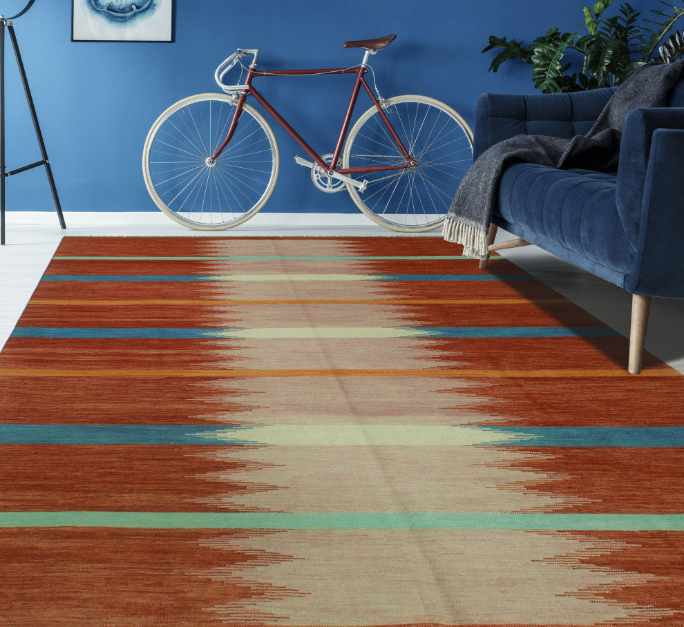 Winchester Kilim Northcly Rust/Pink Rug, 8'3x9'9