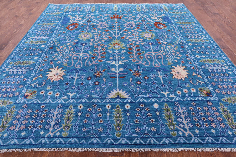 10' Square Turkish Oushak Hand-Knotted Wool Rug - Q13570