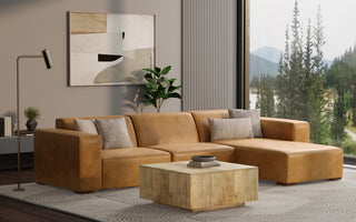 Rex Right Chaise Sofa Module in Genuine Leather