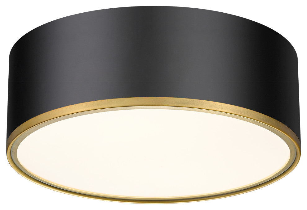 Zlite 2303F3-MB-RB 3-Light Flush Mount, Matte Black
