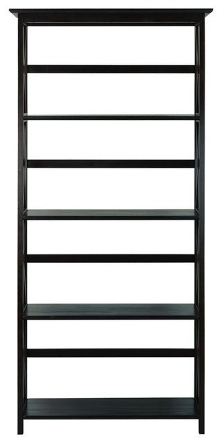 0Montego 5-Shelf Bookcase-Espresso