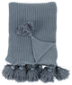 Kerith 100% Cotton 50"x 70" Throw Blanket in Blue by Kosas Home