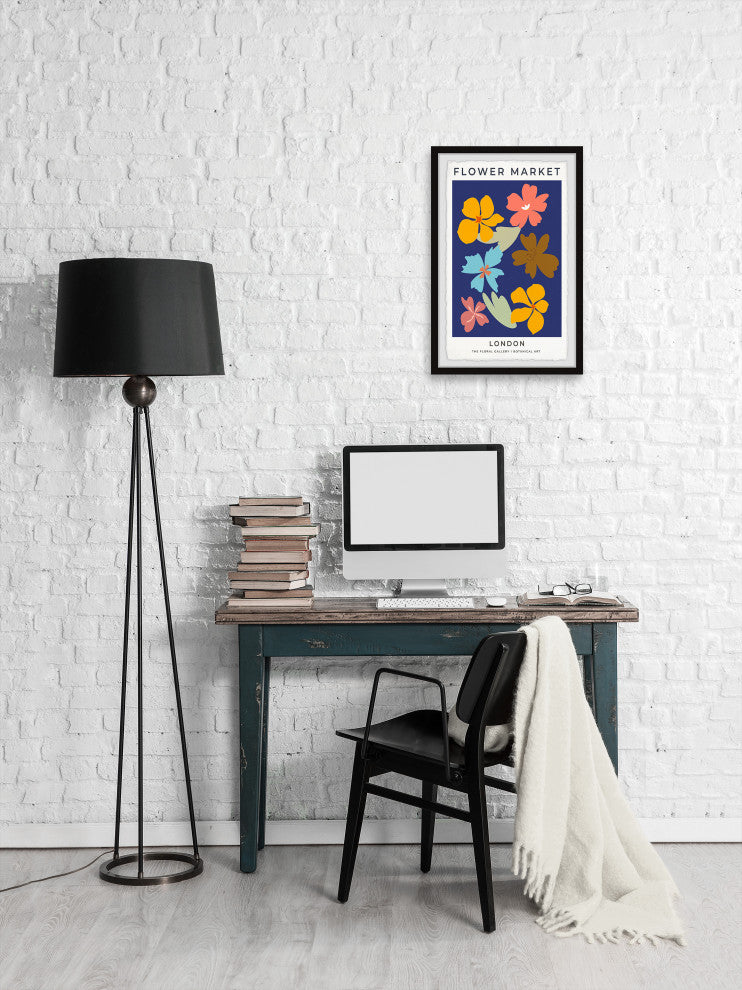 "Flower Market London" Framed Painting Print, 24x36