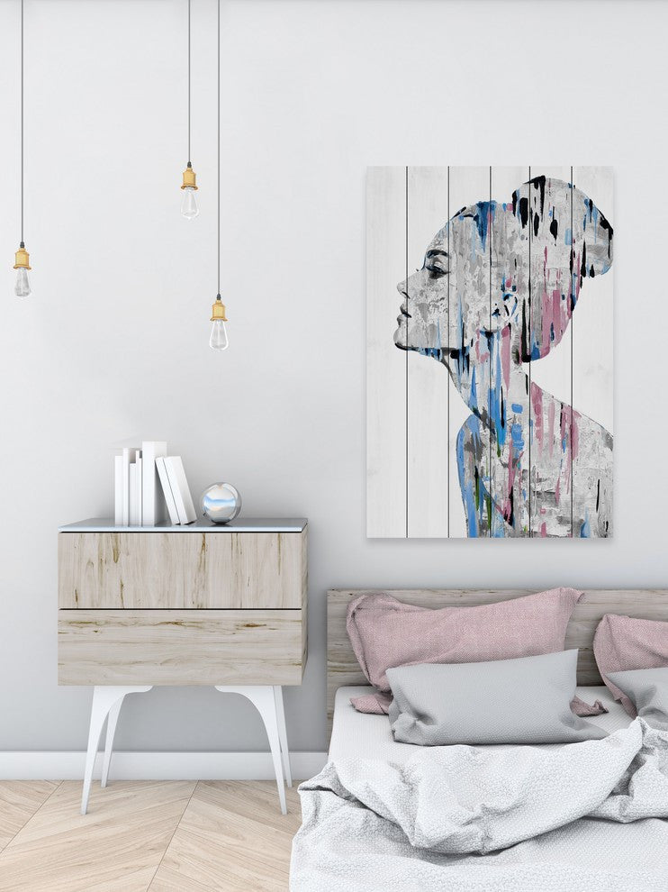 "I Feel Beautiful" Painting Print on White Wood, 24"x36"