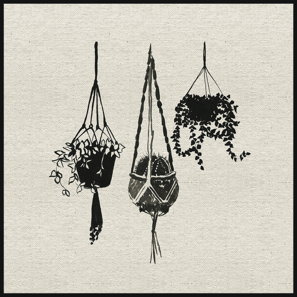 "Plants in the Air" Floater Framed Painting Print on Canvas, 48"x48"