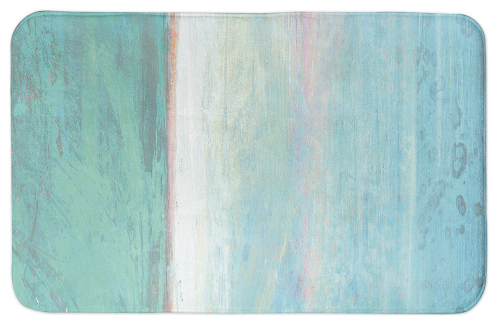 Turquoise Abstract Ocean 34x21 Bath Mat