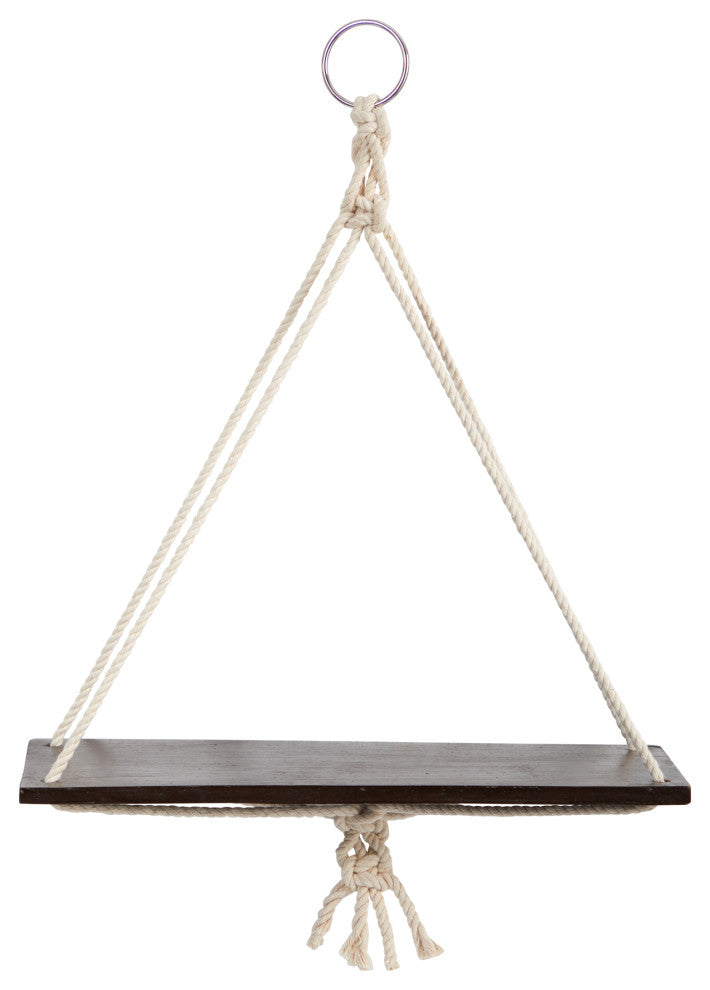 Nearly Natural 7119 18x16 Hand Crafted Macrame Wall Hanging With Wooden Shelf
