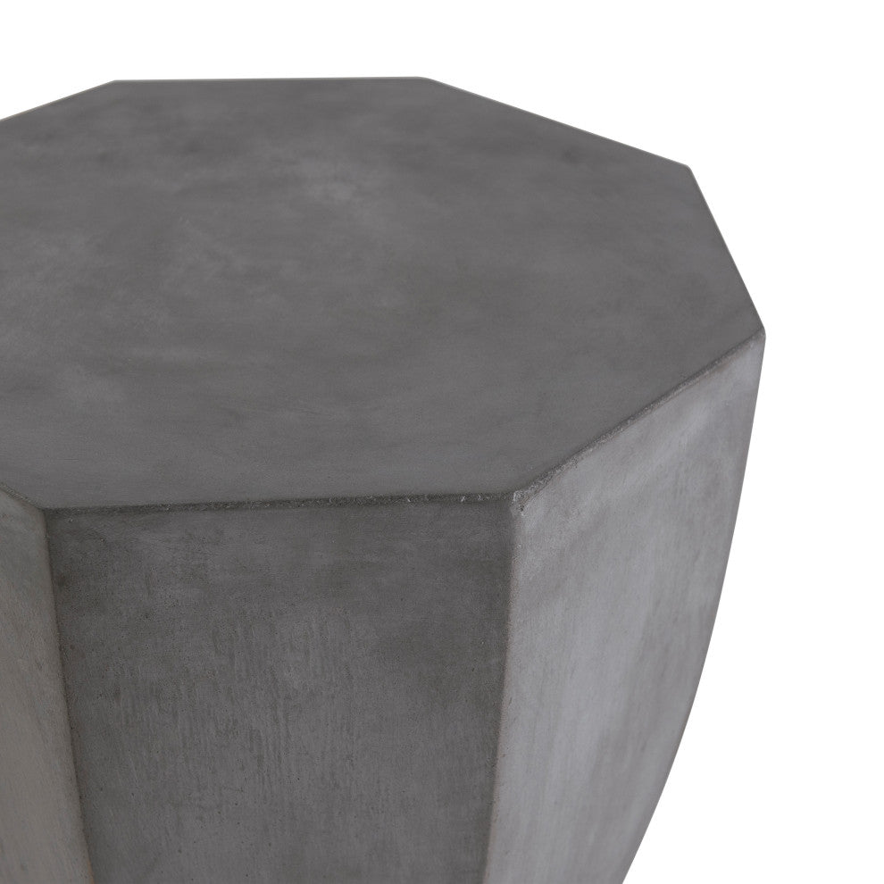 Concrete Octagon End TableSculptural StyleDurable