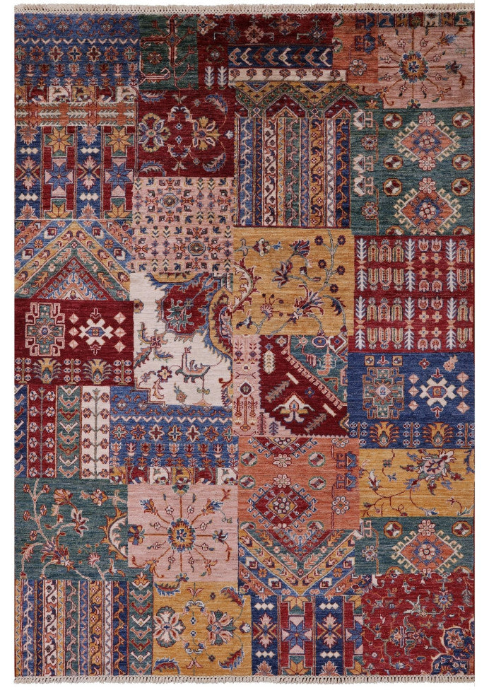 Super Kazak Hand-Knotted Wool Rug 5' 8" X 8' 3" Q10081