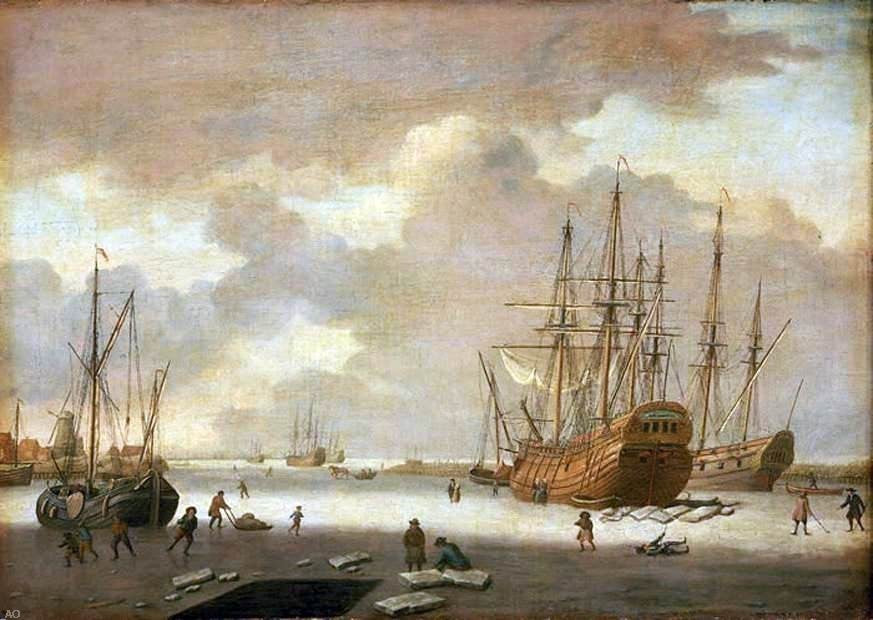 Adam Silo A Dutch Whaler and Other Vessels in the Ice Wall Decal