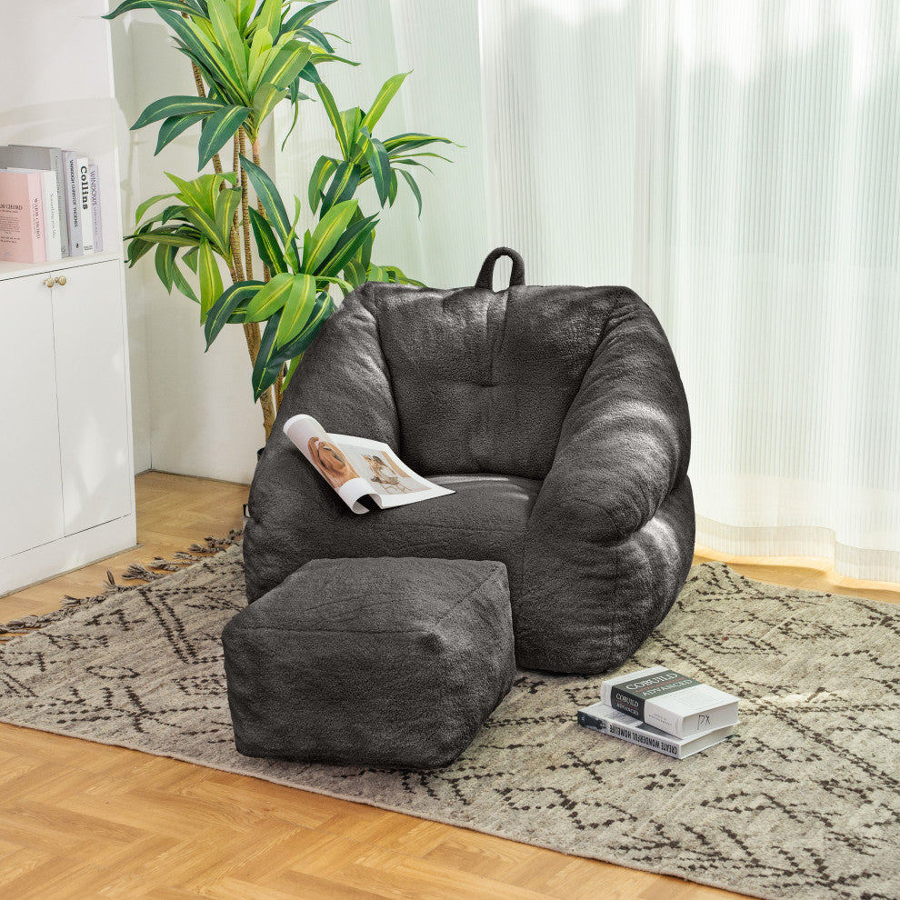 Gewnee Fluffy and Lazy Sofa, Black