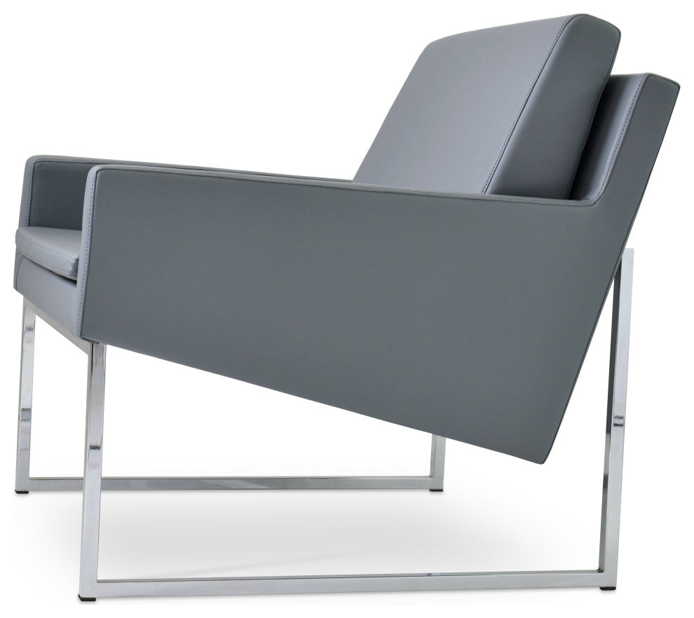 Nova Metal , Gray Leatherette, Chrome Sled Base