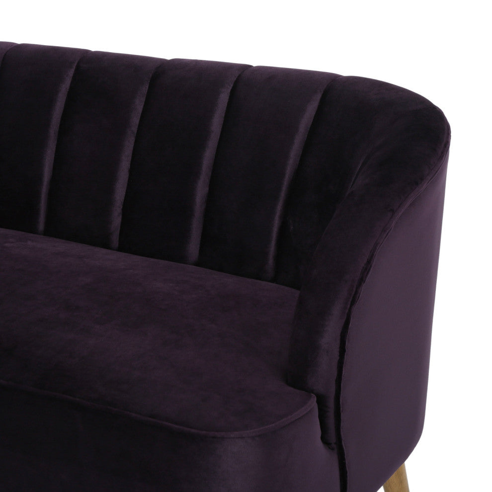 GDF Studio Scarlett Modern New Velvet Sofa, Blackberry