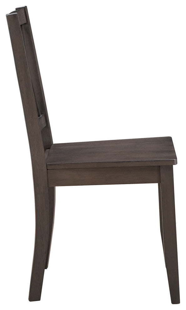 Set of 2 Double-X Back Wood Chairs, Gray