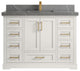 Boston 48" Single Sink Bath Vanity in Alabaster 2" Piatra Gray