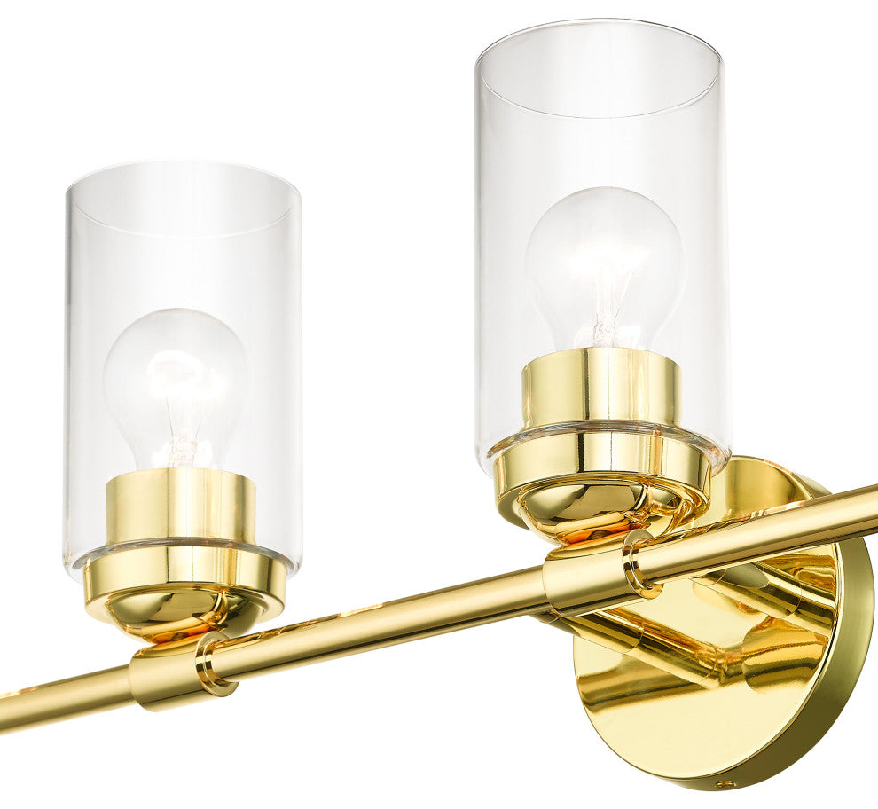 Whittier 5-Light Polished Brass Large Vanity Sconce
