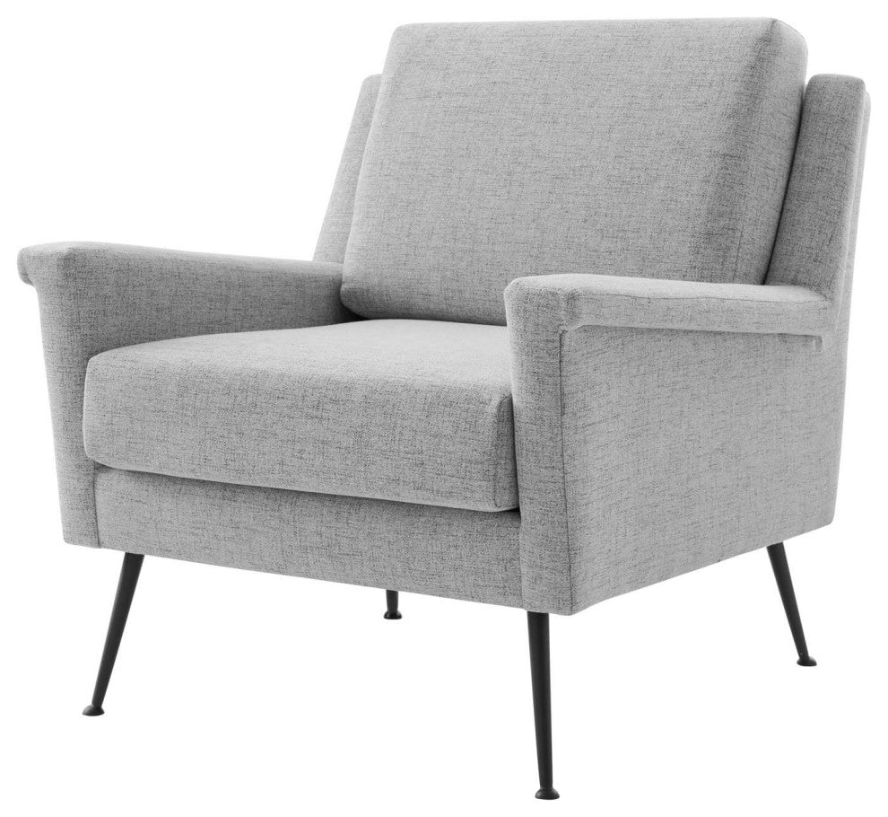 Armchair Accent Chair, Fabric, Black Gray, Modern, Lounge Hospitality