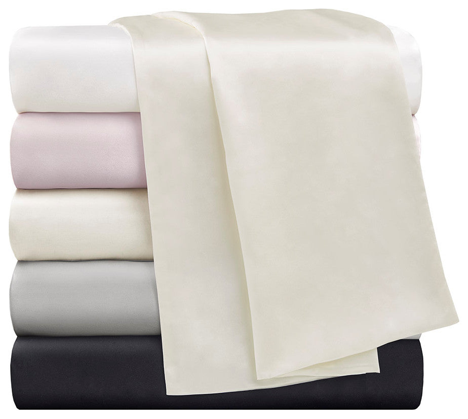 Madison Park Silk 100% Mulberry Single Pillowcase, Grey
