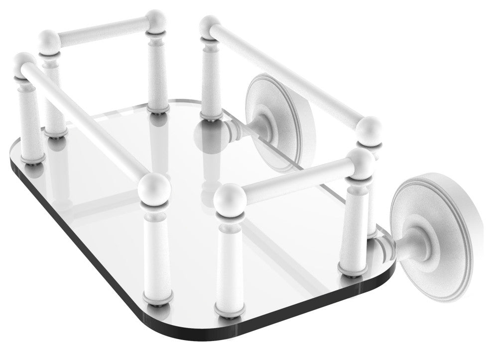 Prestige Regal Wall Mounted Glass Guest Towel Tray, Matte White
