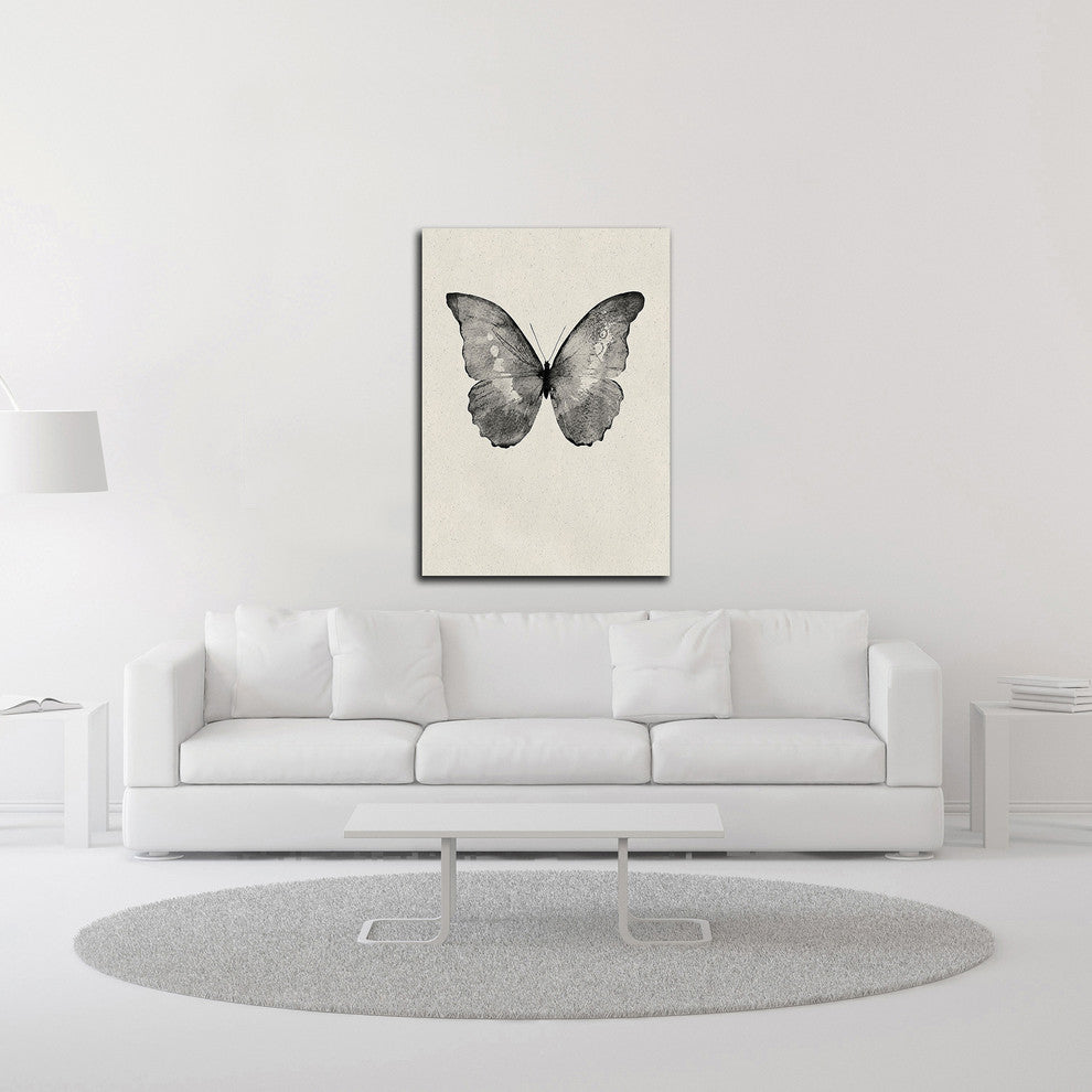 Black Butterfly on Tan by Design Fabrikken, Print on Canvas, 30" x 42"