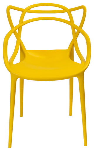 Mod Made Modern Plastic Loop Dining Chair, Set of 2, Yellow
