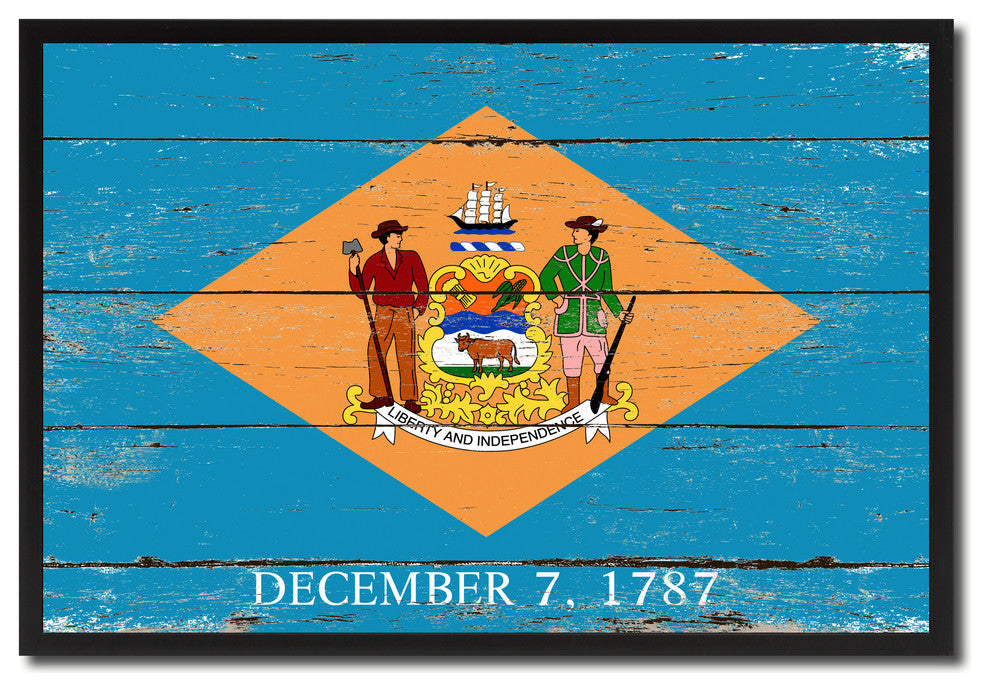 Delaware State Flag Canvas Print, 13"x17"