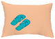 Flip Flops 14"x20" Decorative Coastal Outdoor Throw Pillow, Coral