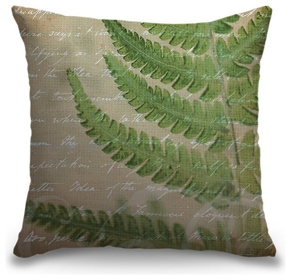 "Fern in the Countryside" Outdoor Throw Pillow 20"x20"