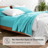 Bare Home 1800 Microfiber Sheet Set, Aqua, Queen