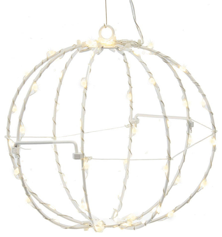 8" Warm White LED Foldable Metal Sphere