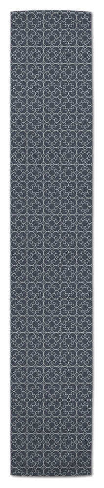 Slate Delicate Pattern 16x72 Poly Twill Table Runner