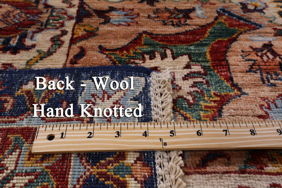 Hand-Knotted Super Kazak Wool Rug 6' 10" X 10' 1" Q7526