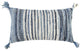 Denim Blue Repurposed Woven Strips Lumbar Pillow
