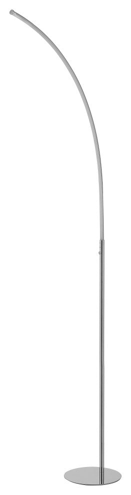 Curva 64" Metal Minimalist Modern LED Integrated Floor Lamp, Chrome