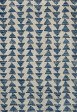 Aisha Moroccan Triangle Geometric  Cream/Navy 4 ft. x 6 ft. Area Rug