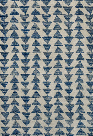 Aisha Moroccan Triangle Geometric  Cream/Navy 4 ft. x 6 ft. Area Rug