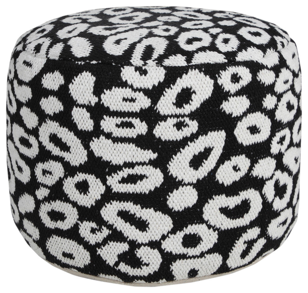 Modern Leopard Print Pouf Ottoman
