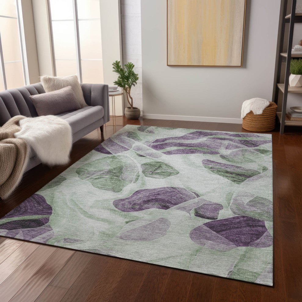 Machine Washable Indoor/Outdoor Chantille ACN1863 Aloe 3' x 5' Rug