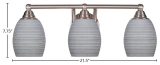 Paramount 3-Light Bath Bar, Brushed Nickel, 5" Gray Matrix Glass