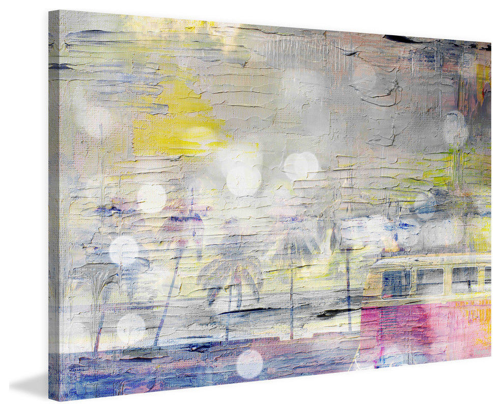 "Sunny Palm Day" Painting Print on Wrapped Canvas, 45"x30"
